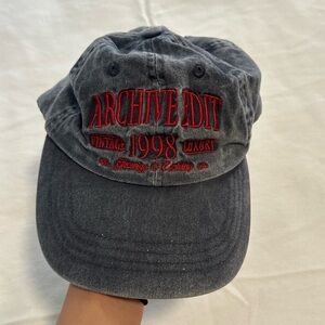 Archive Edit Gray Cap with Red Embroidery